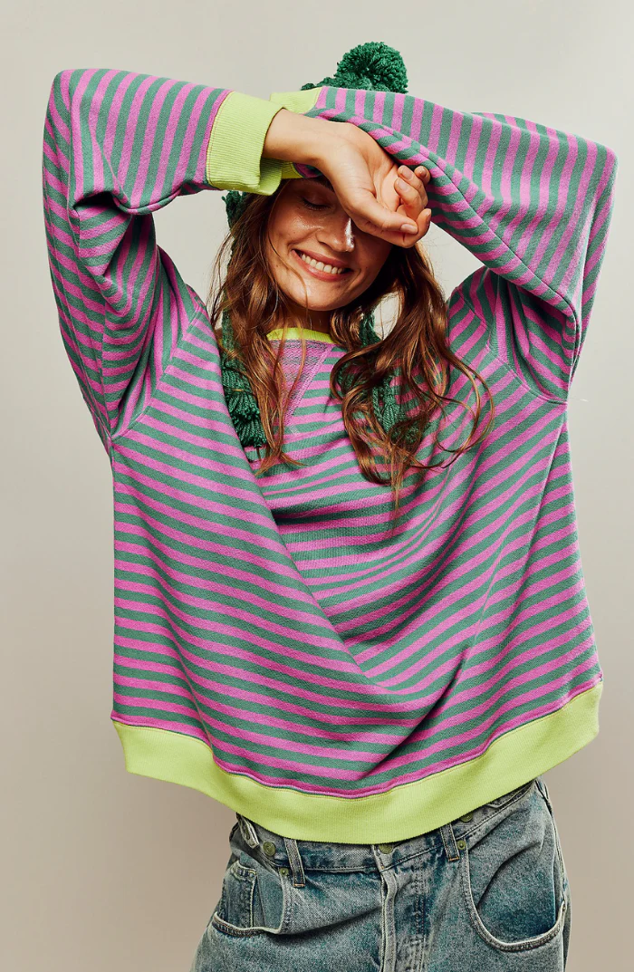 LINA ÜBERGROßER GESTREIFTER PULLOVER - Image 10