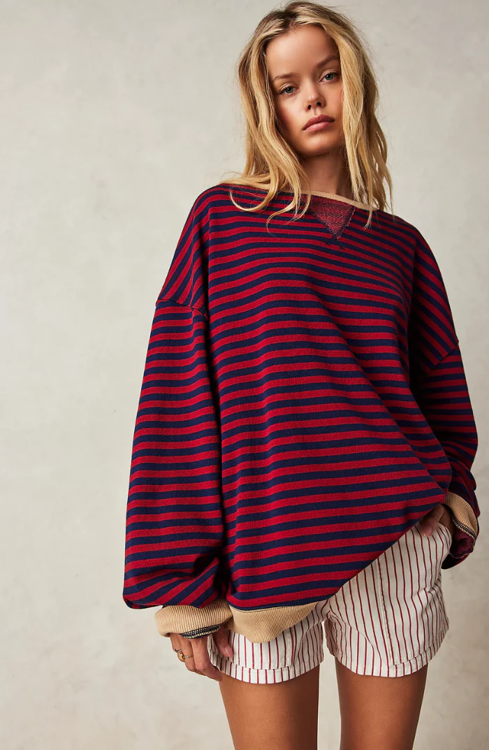 LINA ÜBERGROßER GESTREIFTER PULLOVER - Image 11