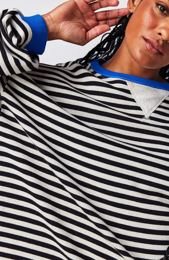 LINA ÜBERGROßER GESTREIFTER PULLOVER - Image 5
