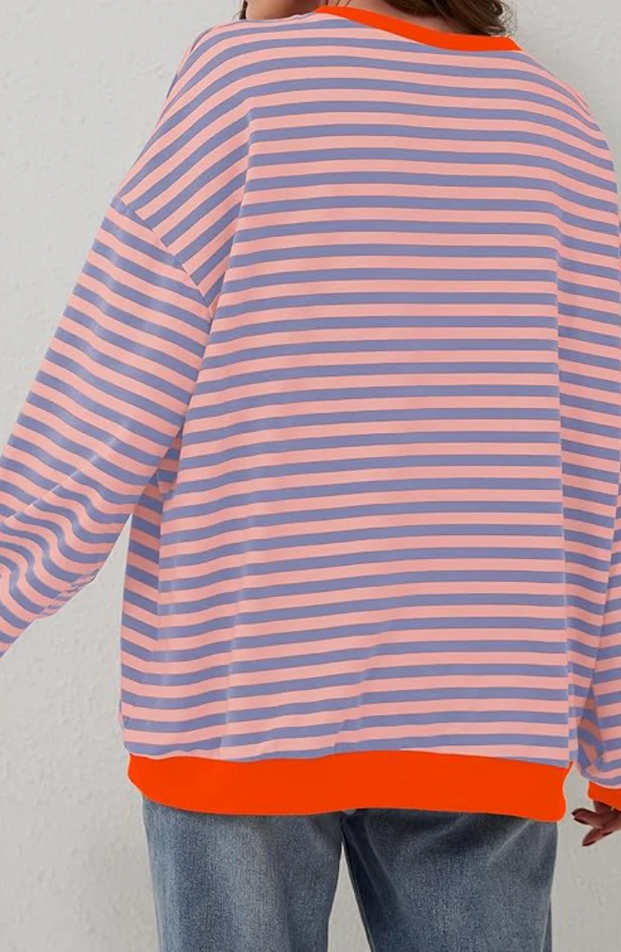 LINA ÜBERGROßER GESTREIFTER PULLOVER - Image 6