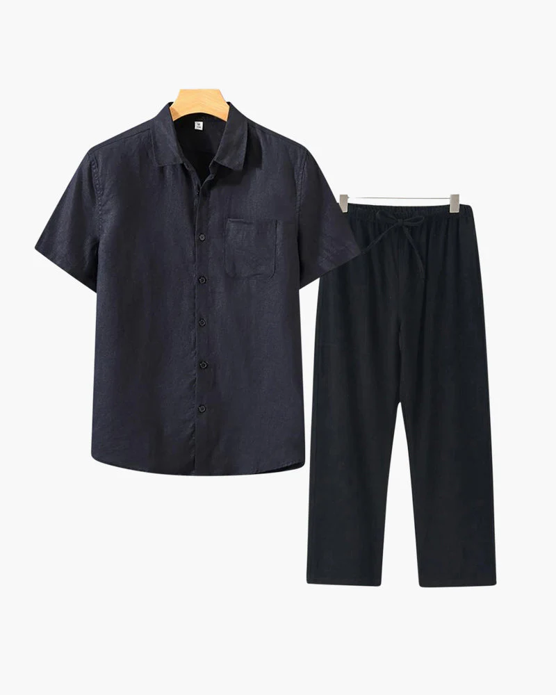 Lincoln | Old Money Herren Leinen-Set mit Kurzarmhemd & Sommerhose - Image 10