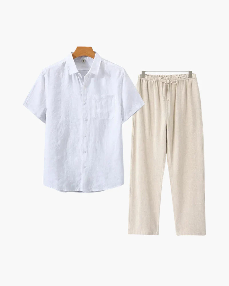 Lincoln | Old Money Herren Leinen-Set mit Kurzarmhemd & Sommerhose - Image 11