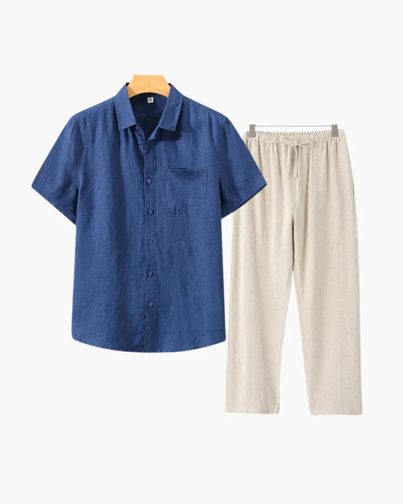 Lincoln | Old Money Herren Leinen-Set mit Kurzarmhemd & Sommerhose - Image 7
