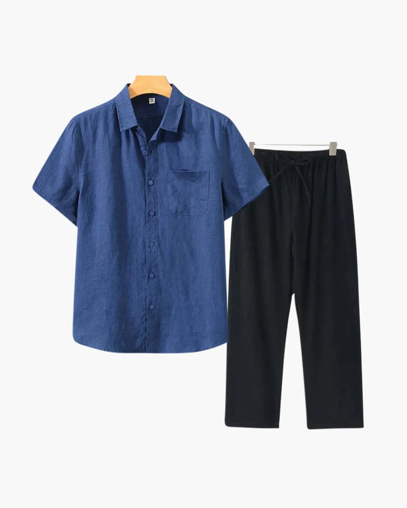 Lincoln | Old Money Herren Leinen-Set mit Kurzarmhemd & Sommerhose - Image 8