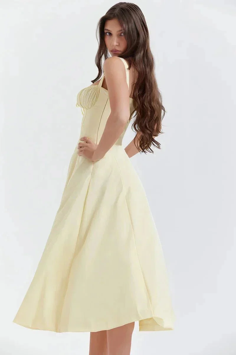 Linda | Damen Blumenkleid Korsett Seitenschlitz Midi – Blumen Korsett Midi 2026 - Image 13