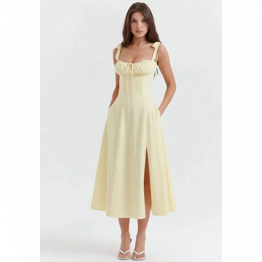 Linda | Damen Blumenkleid Korsett Seitenschlitz Midi – Blumen Korsett Midi 2026 - Image 18