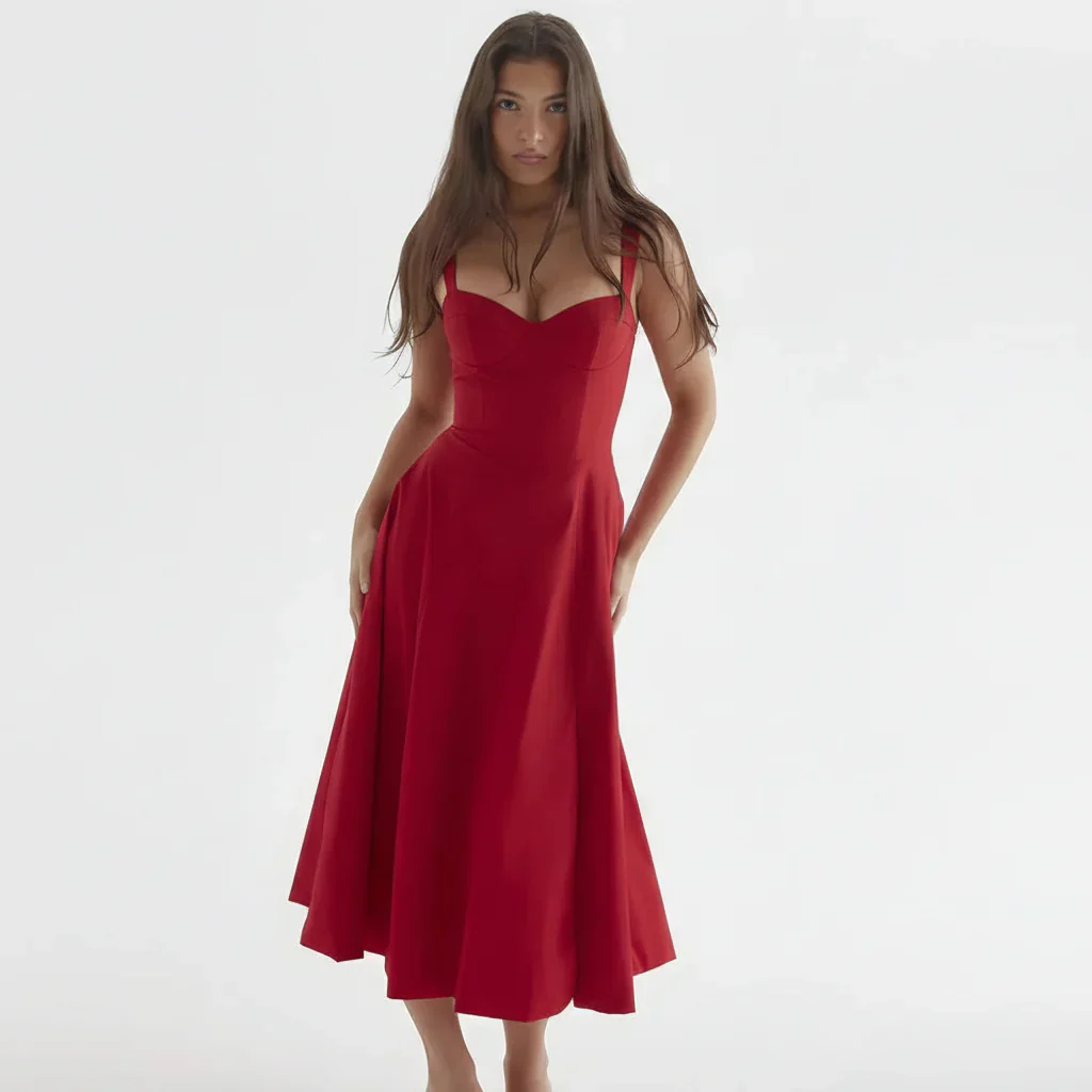 Linda | Damen Blumenkleid Korsett Seitenschlitz Midi – Blumen Korsett Midi 2026 - Image 19