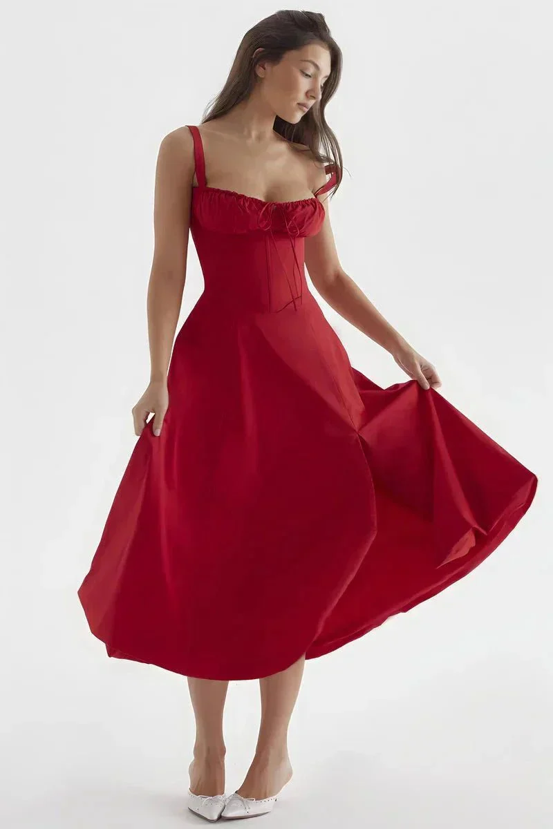 Linda | Damen Blumenkleid Korsett Seitenschlitz Midi – Blumen Korsett Midi 2026 - Image 2