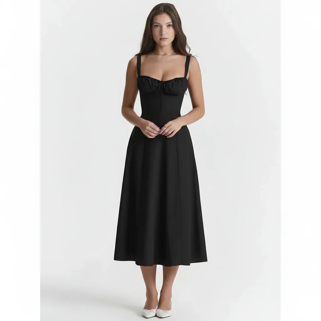 Linda | Damen Blumenkleid Korsett Seitenschlitz Midi – Blumen Korsett Midi 2026 - Image 21