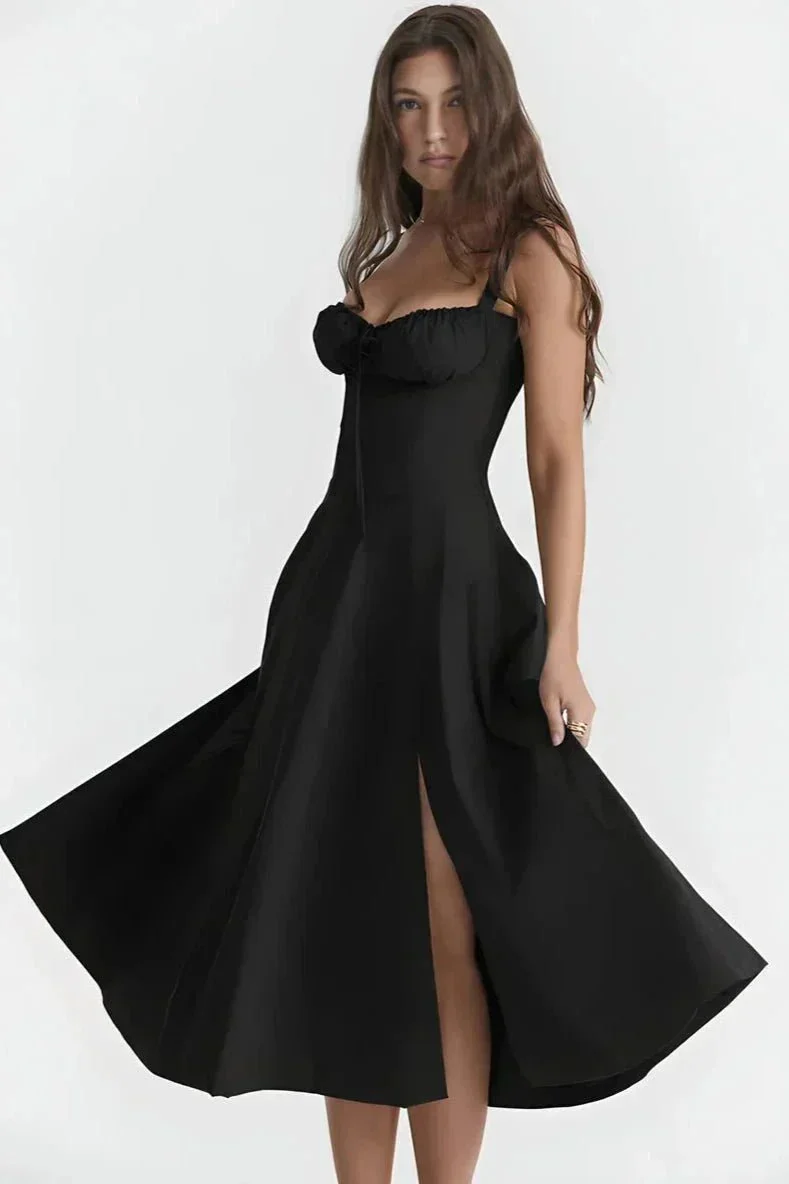 Linda | Damen Blumenkleid Korsett Seitenschlitz Midi – Blumen Korsett Midi 2026 - Image 6