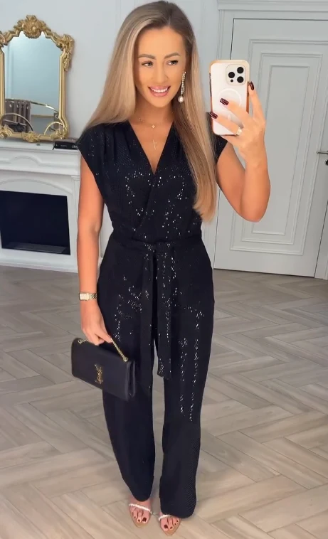 Lioraya - V-Ausschnitt-Jumpsuit mit Bindegürtel - Image 2