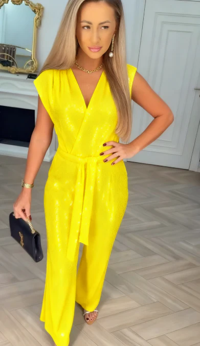 Lioraya - V-Ausschnitt-Jumpsuit mit Bindegürtel - Image 4