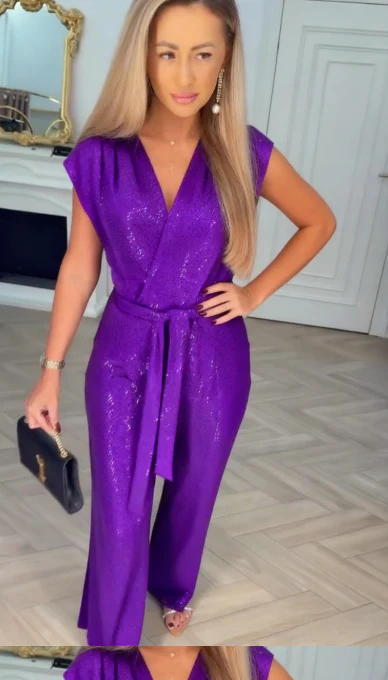 Lioraya - V-Ausschnitt-Jumpsuit mit Bindegürtel - Image 8