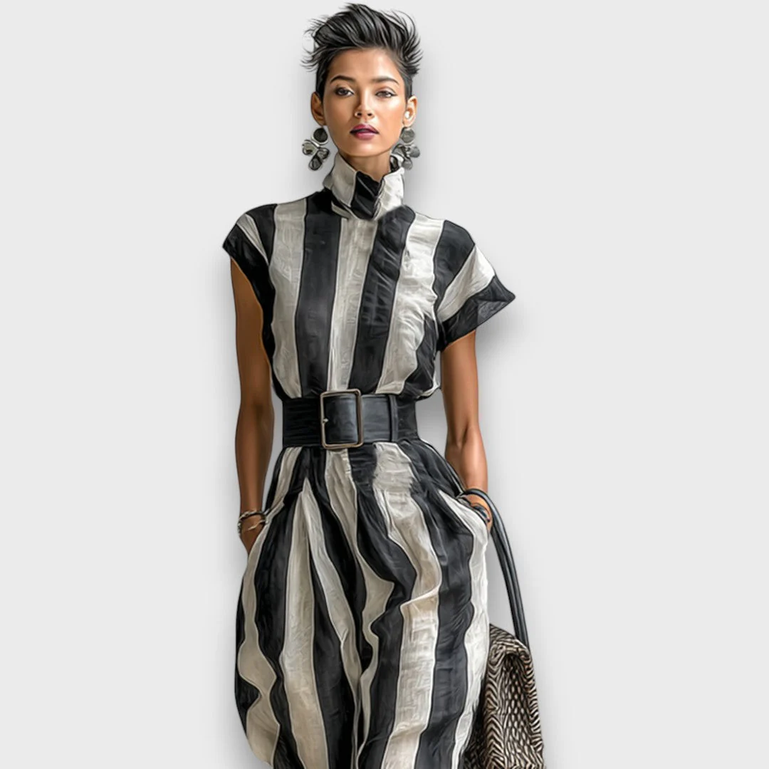 Liriane – Gestreiftes Maxikleid aus Chiffon - Image 3