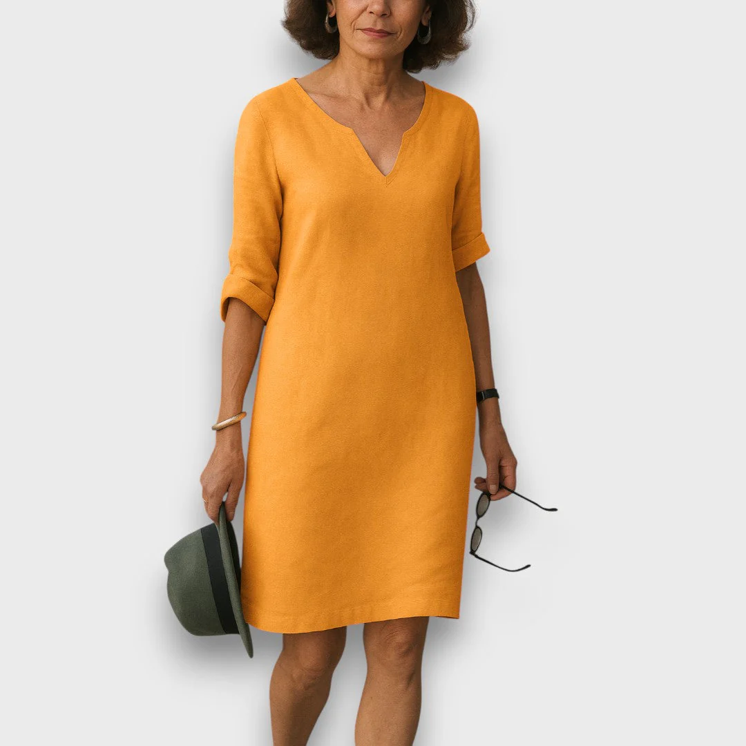 Lisette – Schlichtes Kleid mit V-Ausschnitt - Image 3