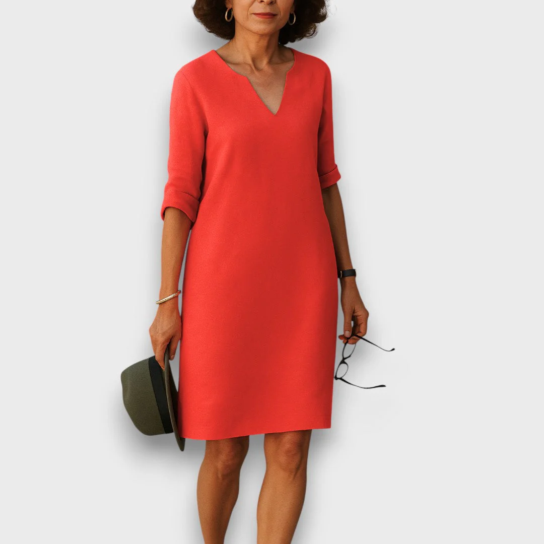 Lisette – Schlichtes Kleid mit V-Ausschnitt - Image 4