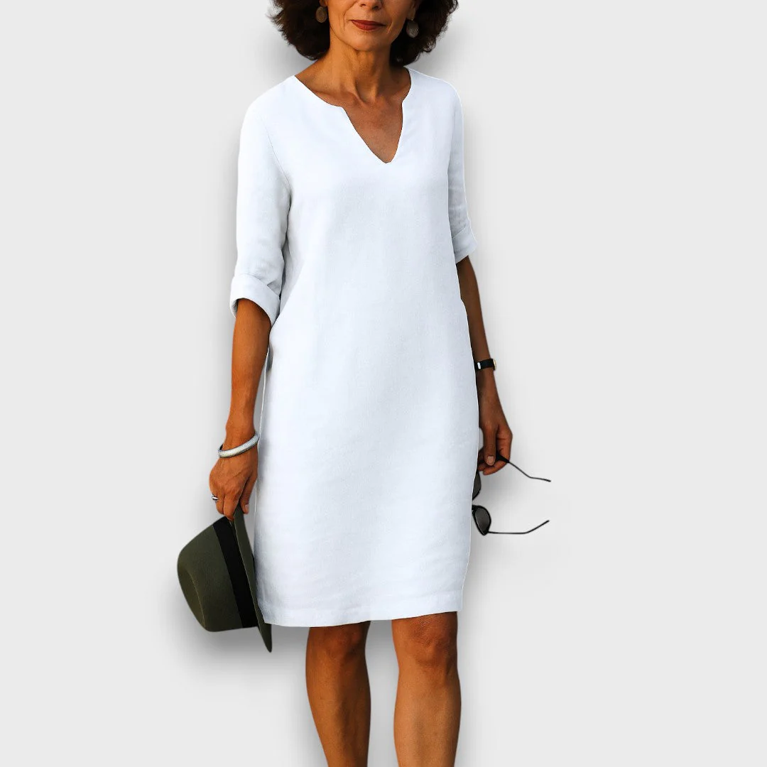 Lisette – Schlichtes Kleid mit V-Ausschnitt - Image 5