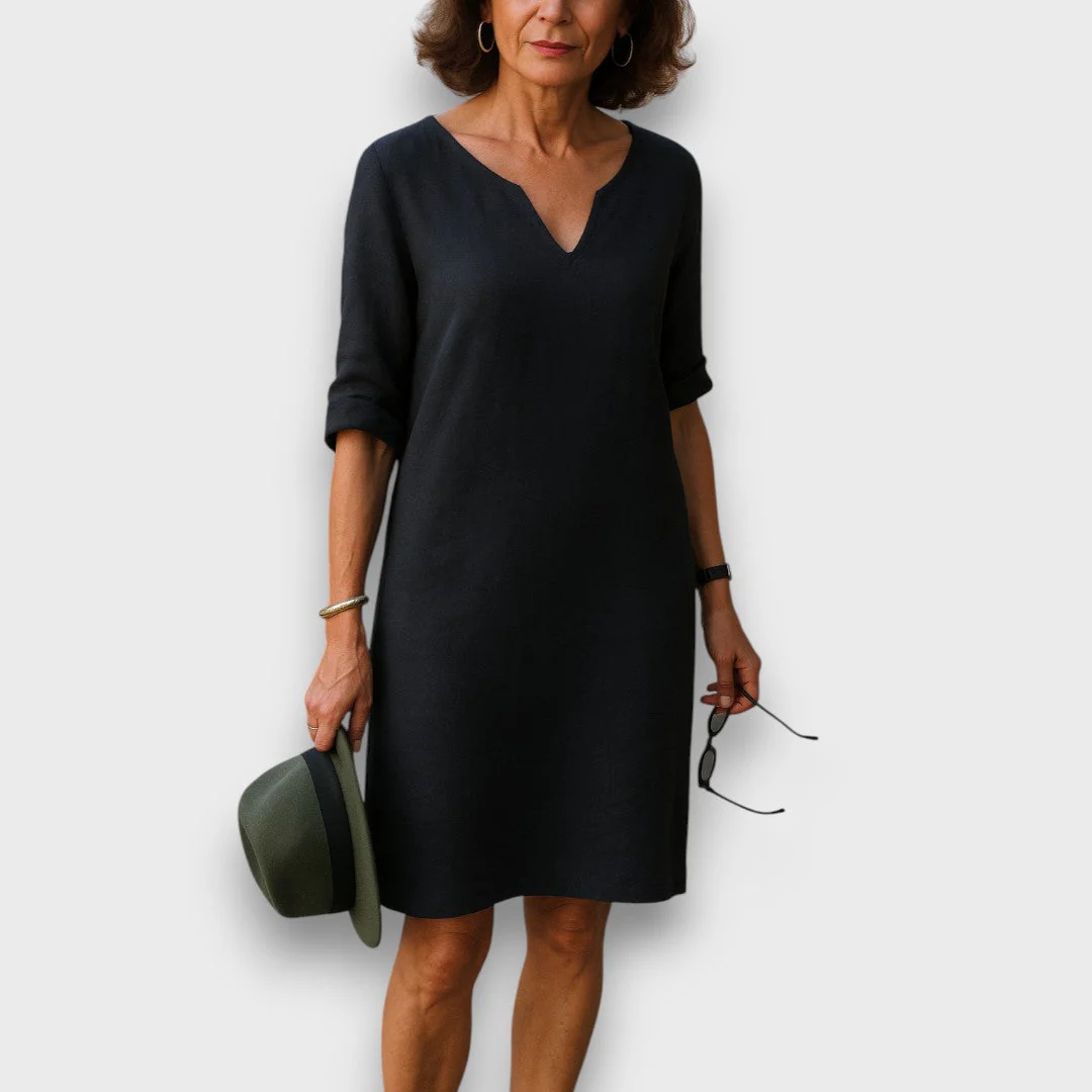 Lisette – Schlichtes Kleid mit V-Ausschnitt - Image 9