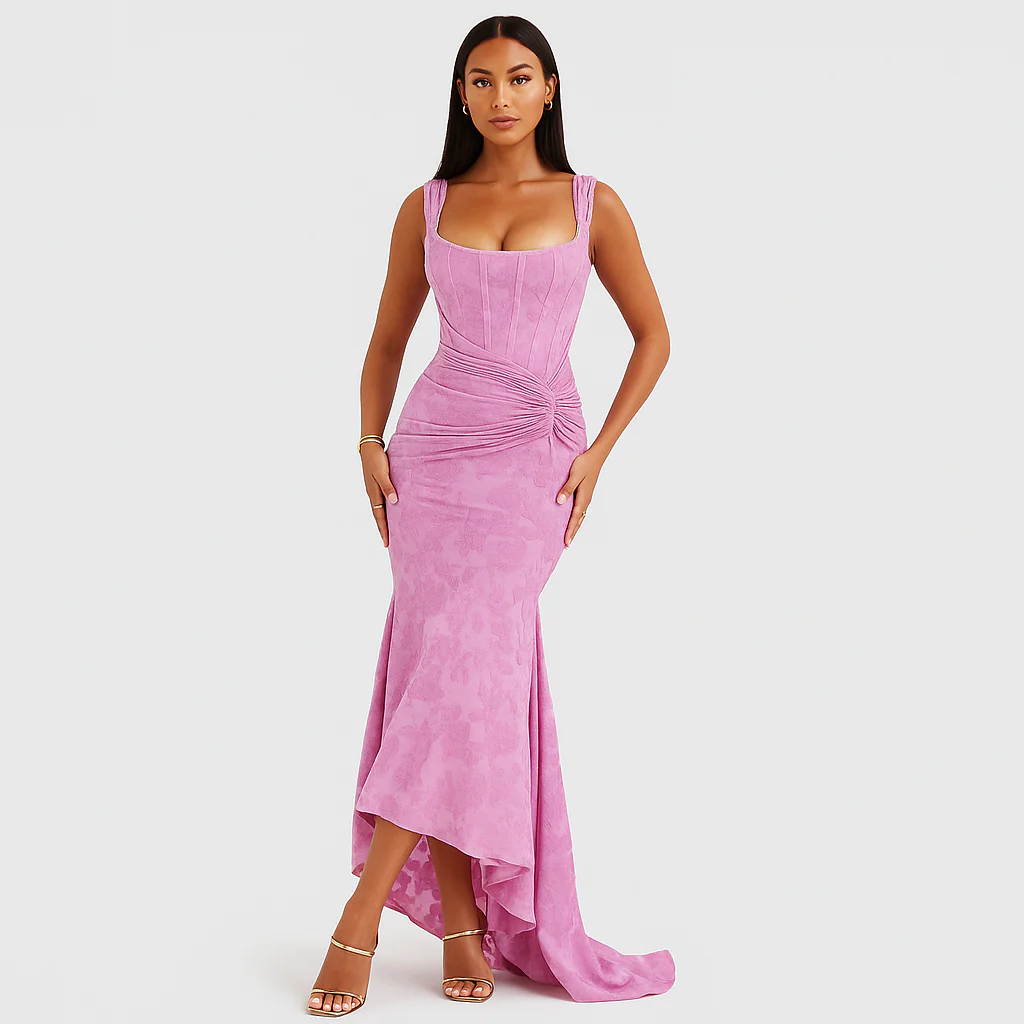 Liva – Ärmellos, gerafftes, Bodycon Abendkleid - Image 2