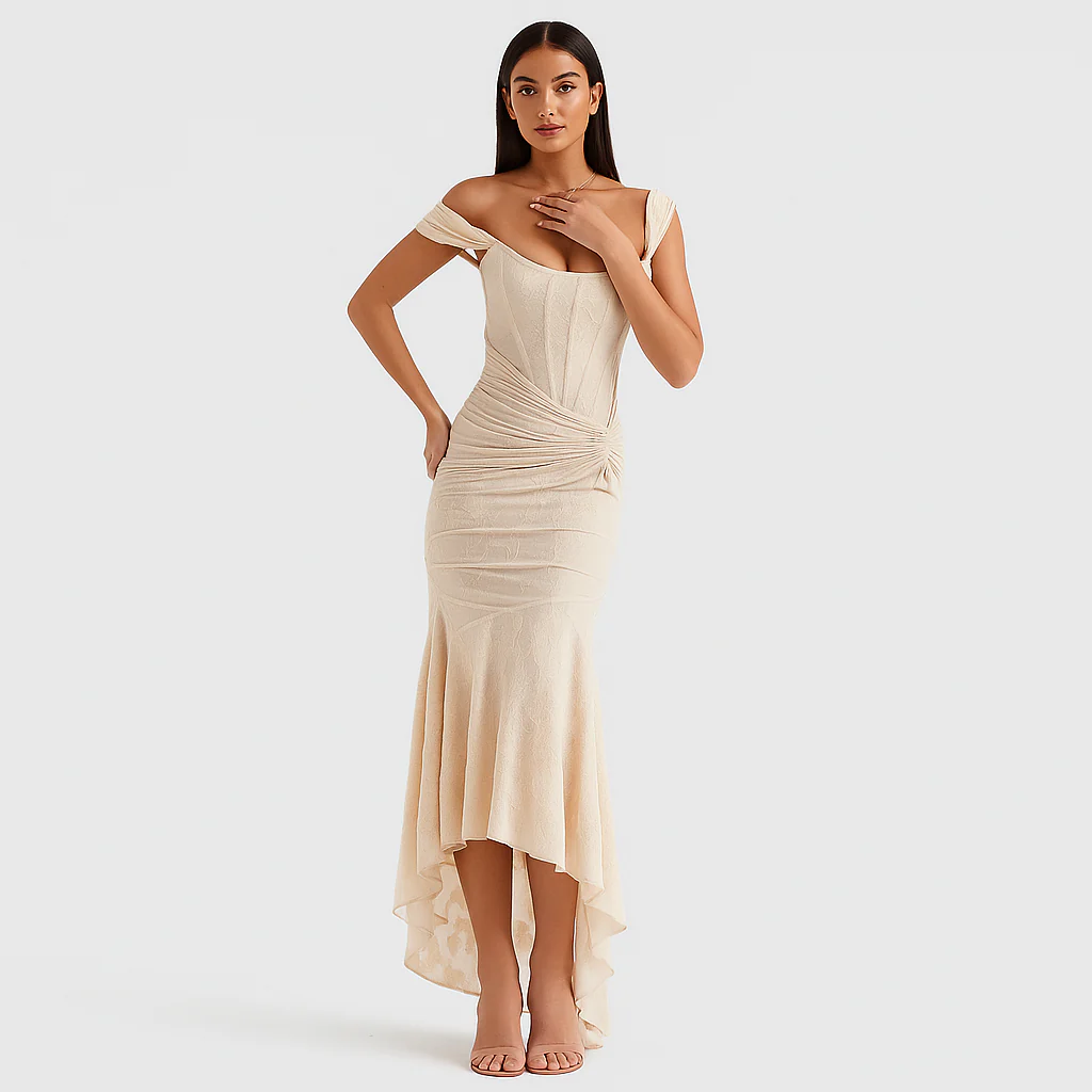Liva – Ärmellos, gerafftes, Bodycon Abendkleid - Image 3