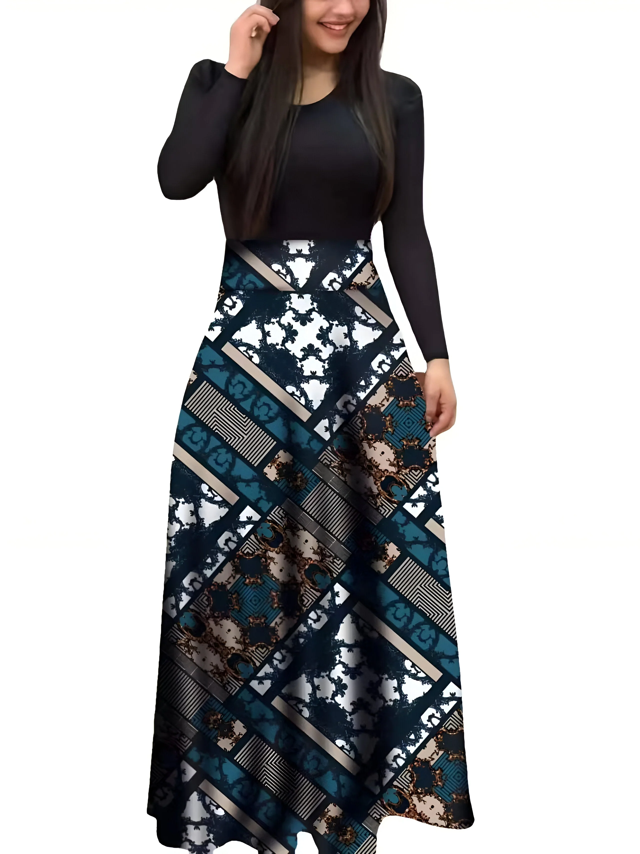 Liza | Elegantes Blumen Color-Block Kleid - Image 20