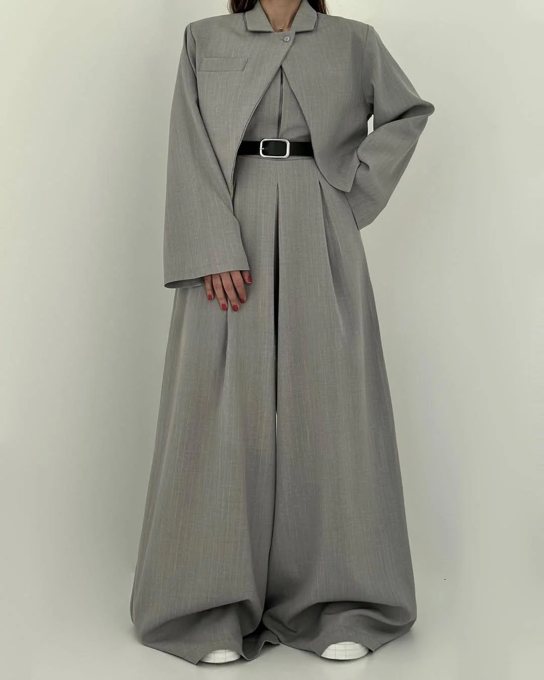 Lorayae - Soft-Touch Set aus weit geschnittenem Jumpsuit und Jacke - Image 15
