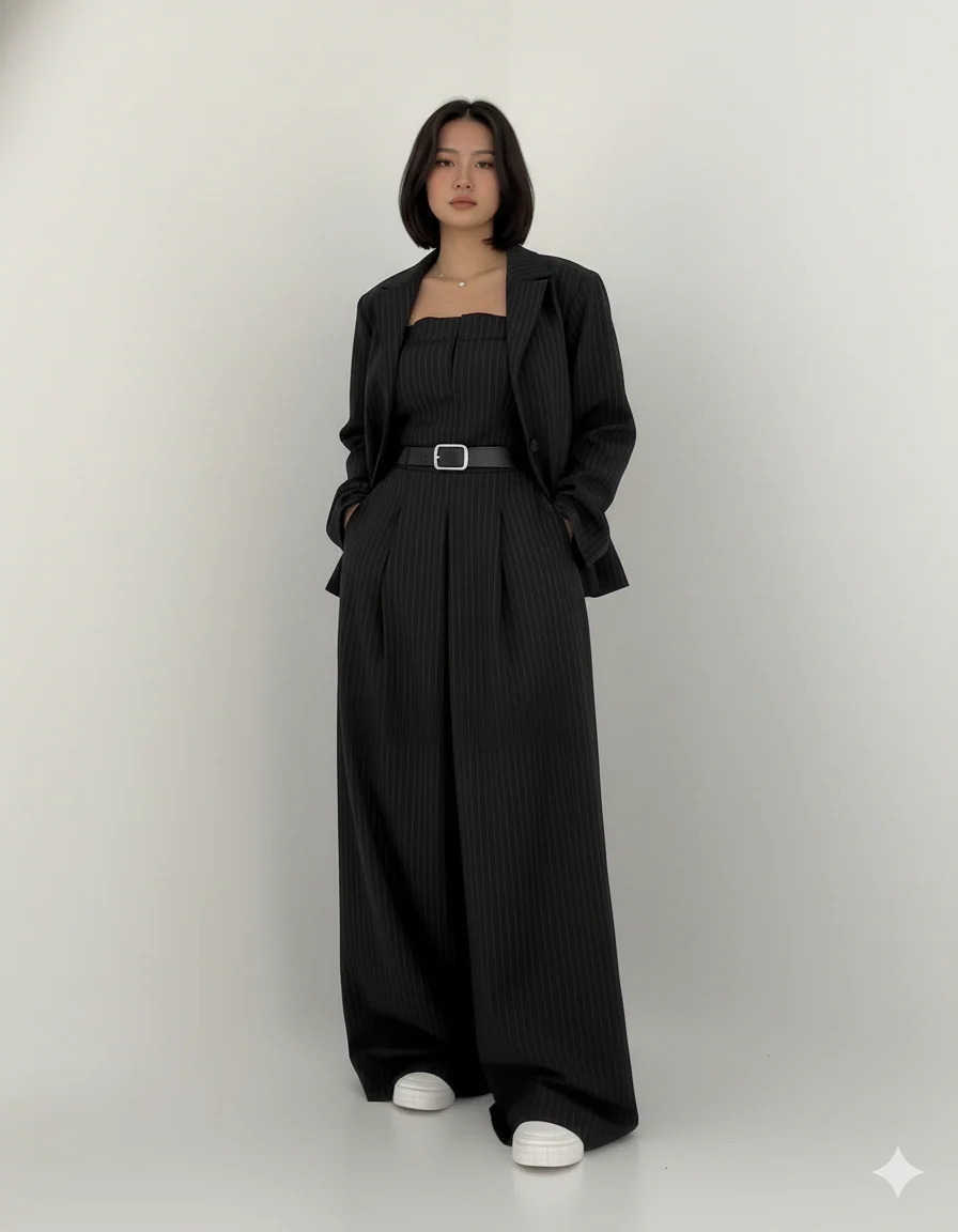 Lorayae - Soft-Touch Set aus weit geschnittenem Jumpsuit und Jacke - Image 16