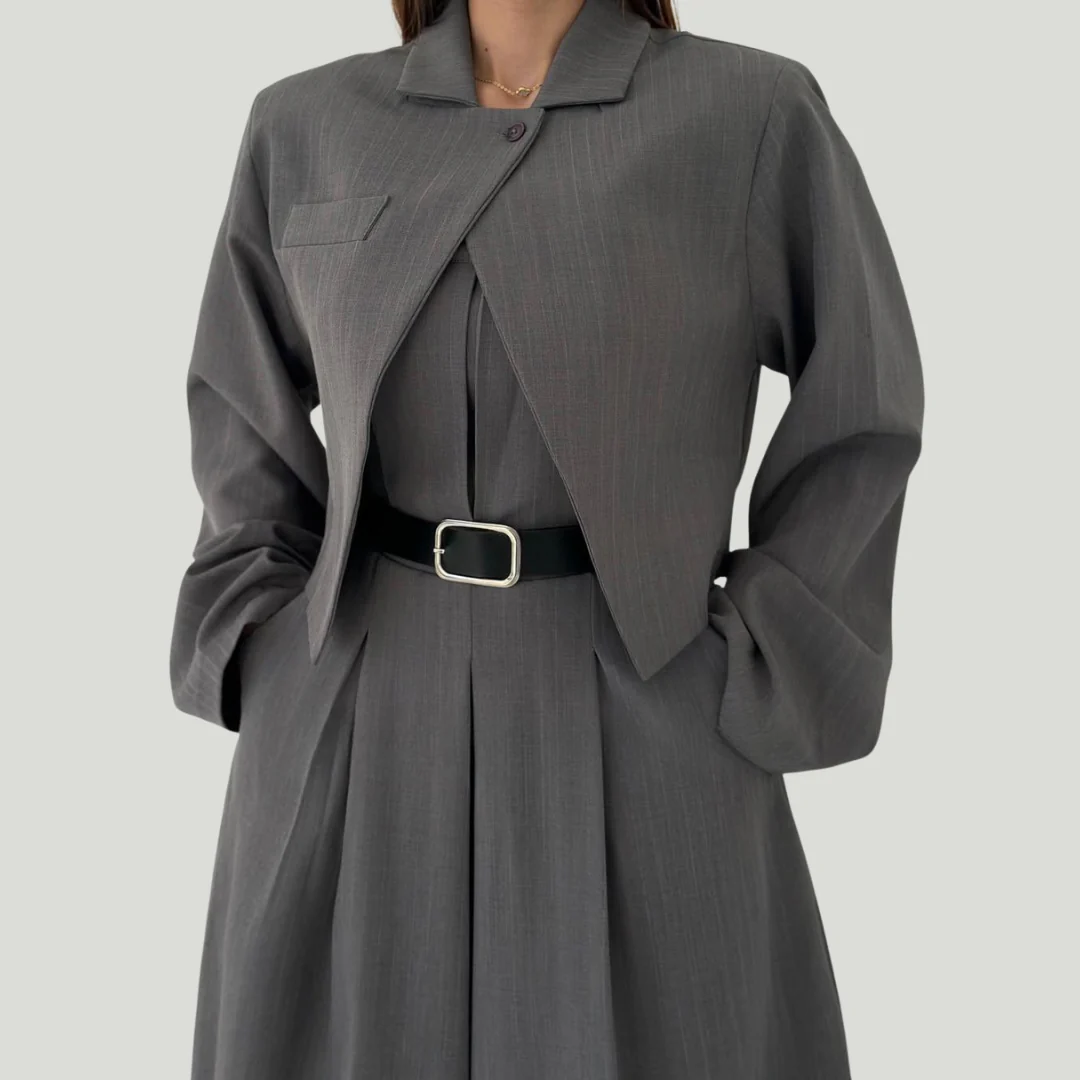 Lorayae - Soft-Touch Set aus weit geschnittenem Jumpsuit und Jacke - Image 2