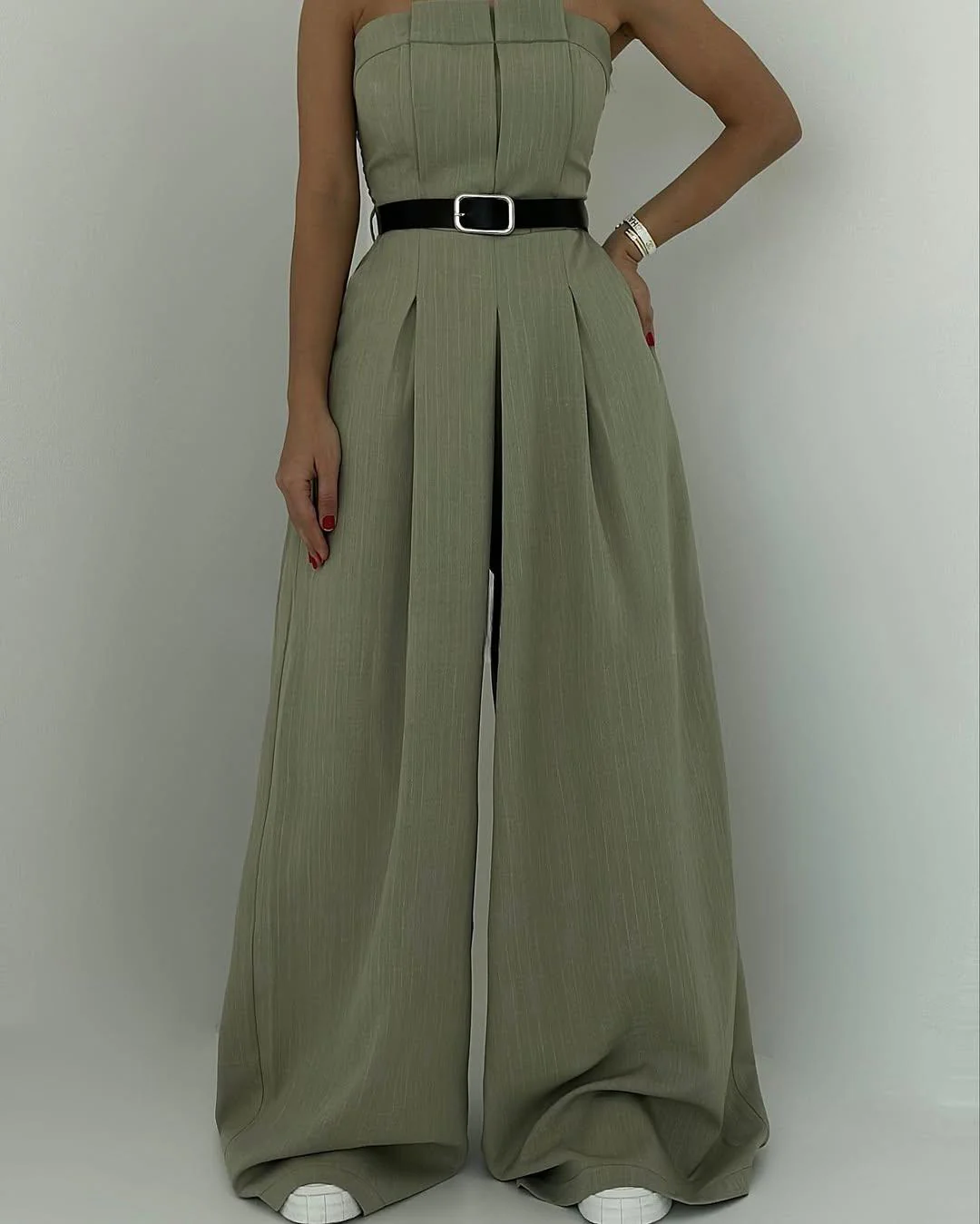 Lorayae - Soft-Touch Set aus weit geschnittenem Jumpsuit und Jacke - Image 21