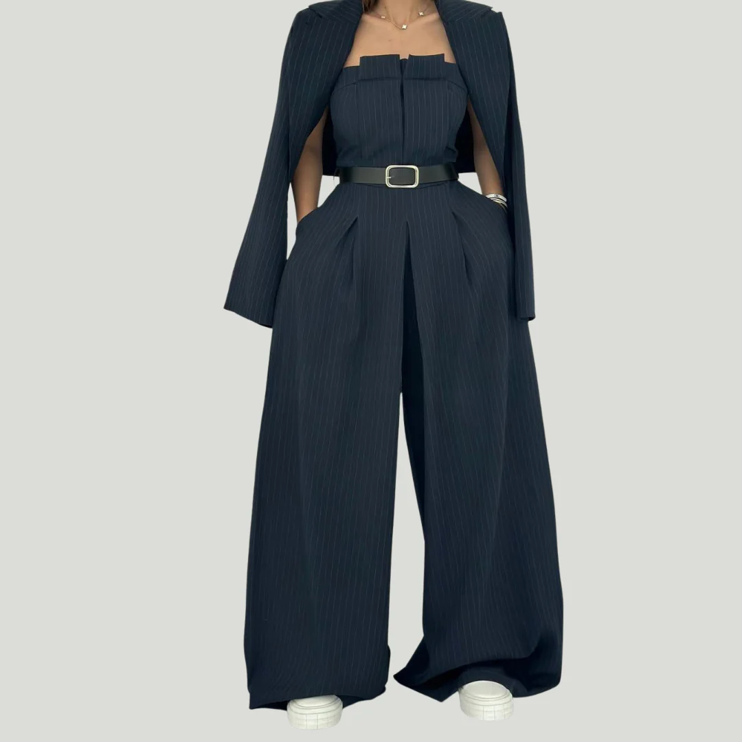 Lorayae - Soft-Touch Set aus weit geschnittenem Jumpsuit und Jacke - Image 25