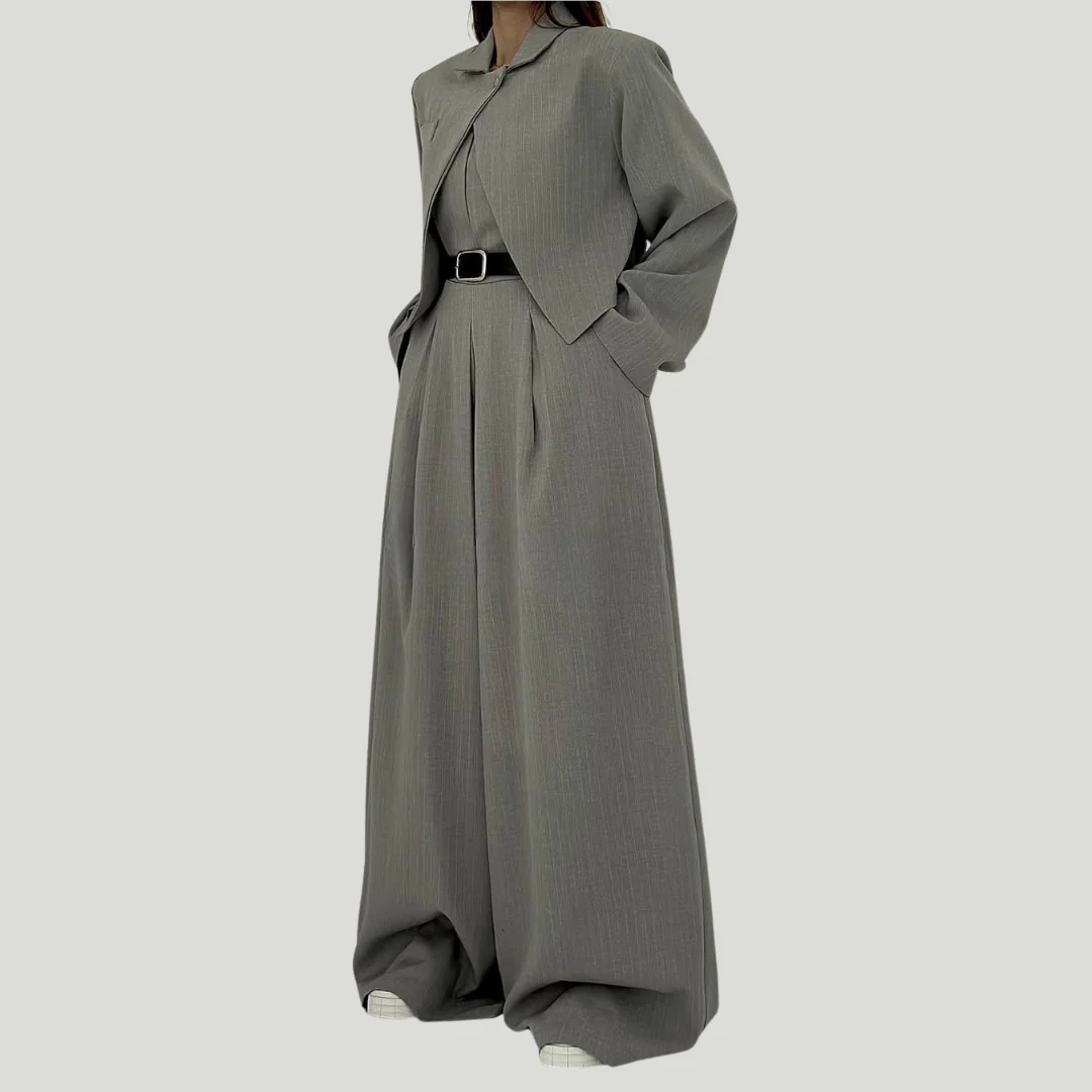 Lorayae - Soft-Touch Set aus weit geschnittenem Jumpsuit und Jacke - Image 26