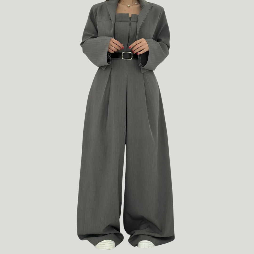 Lorayae - Soft-Touch Set aus weit geschnittenem Jumpsuit und Jacke - Image 27
