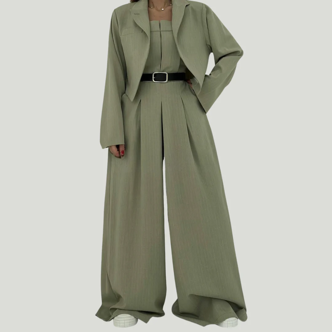 Lorayae - Soft-Touch Set aus weit geschnittenem Jumpsuit und Jacke - Image 28