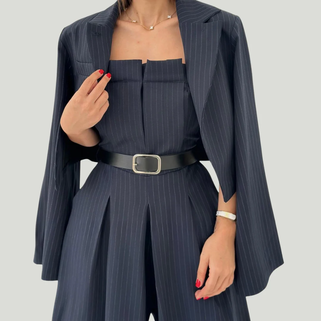 Lorayae - Soft-Touch Set aus weit geschnittenem Jumpsuit und Jacke - Image 3