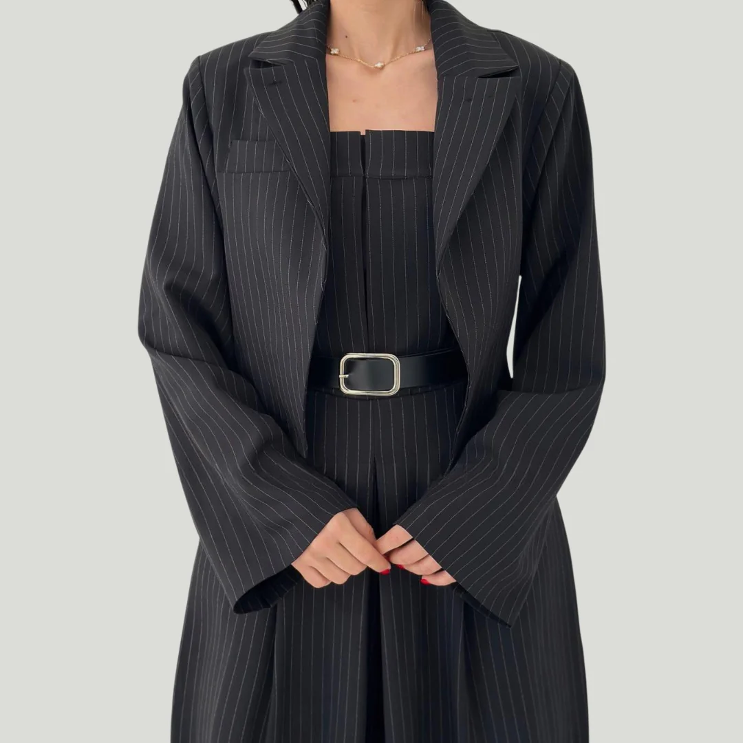 Lorayae - Soft-Touch Set aus weit geschnittenem Jumpsuit und Jacke - Image 5