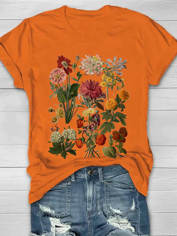 Lorelei - Vintage Blumen Print Damen-T-Shirt - Image 4