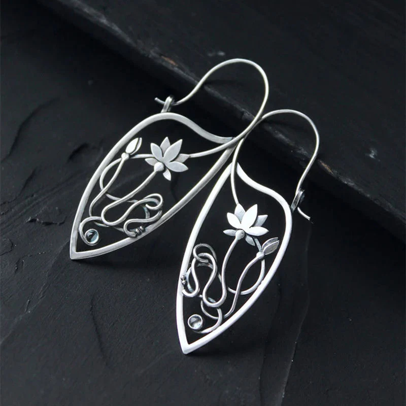 Lotusblüten-Ohrringe aus Sterlingsilber - Image 2