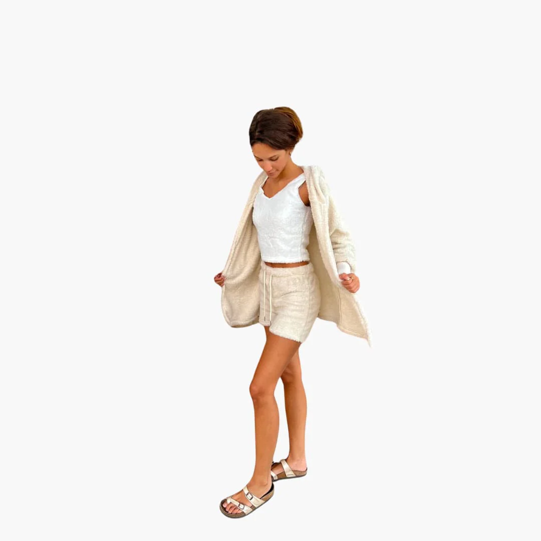 Loungewear Set - Damen Strick Outfit 3-teilig mit Cardigan - Image 3