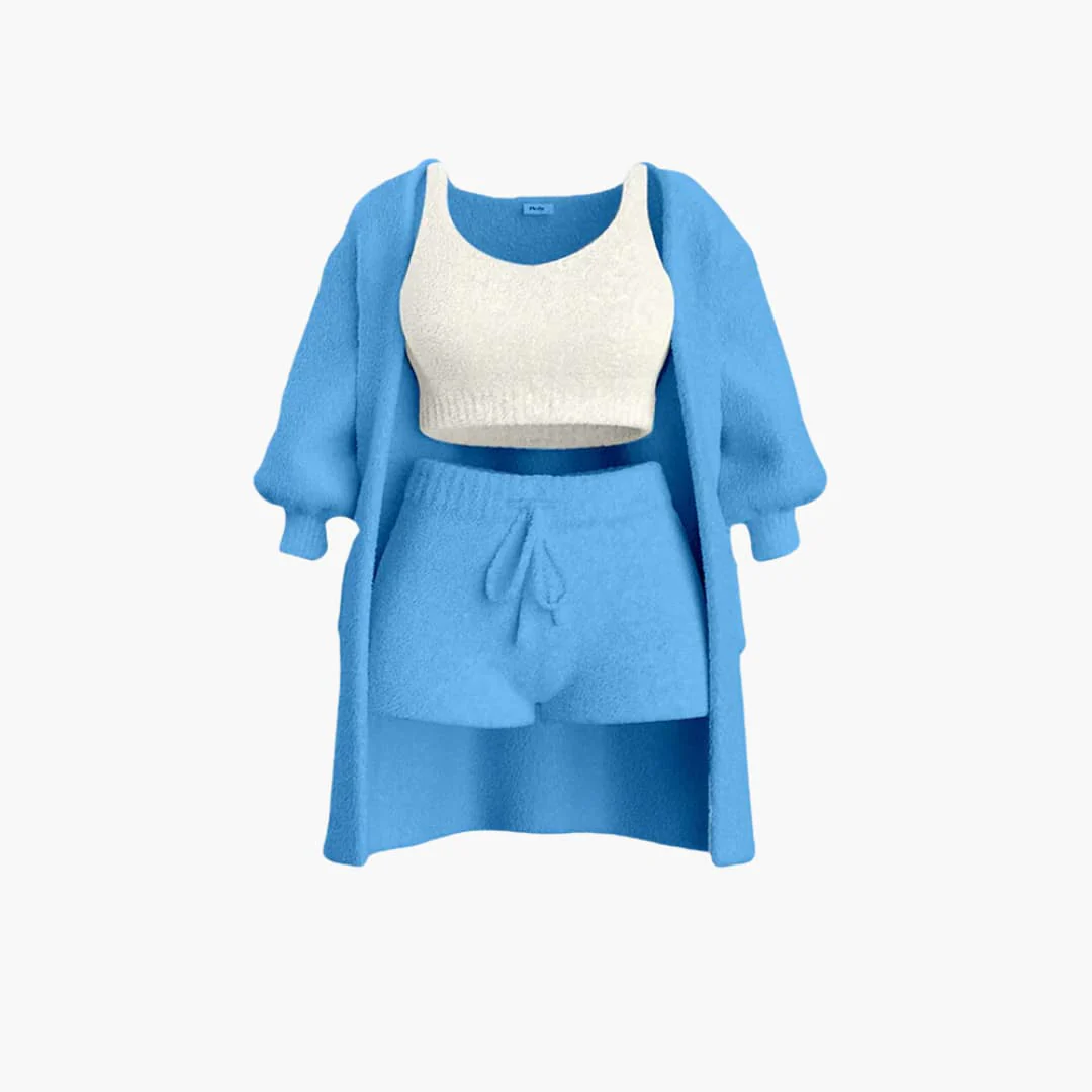 Loungewear Set - Damen Strick Outfit 3-teilig mit Cardigan - Image 6