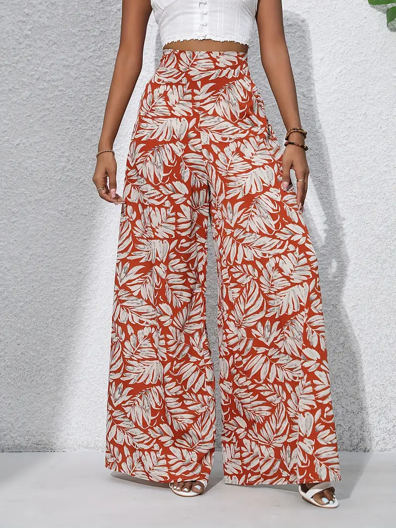 Louvelle – Stilvolle Hose mit weitem Bein und tropischem Print - Image 15