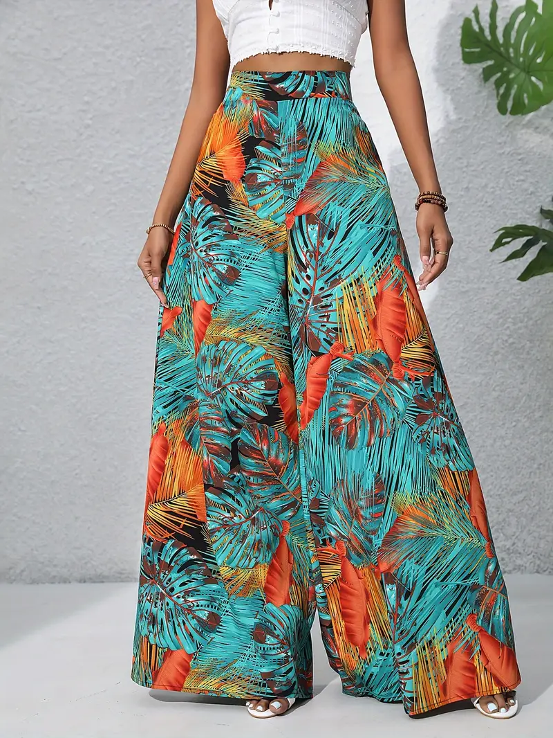 Louvelle – Stilvolle Hose mit weitem Bein und tropischem Print - Image 18