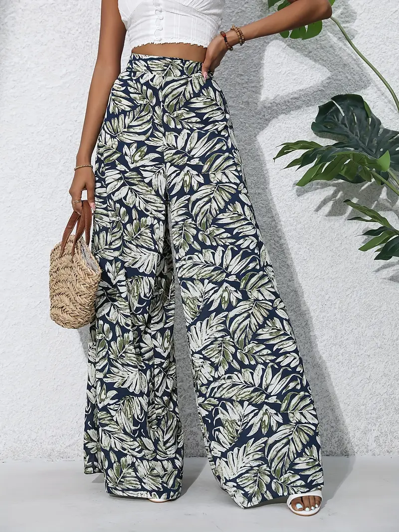 Louvelle – Stilvolle Hose mit weitem Bein und tropischem Print - Image 19