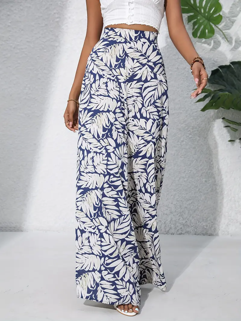 Louvelle – Stilvolle Hose mit weitem Bein und tropischem Print - Image 2