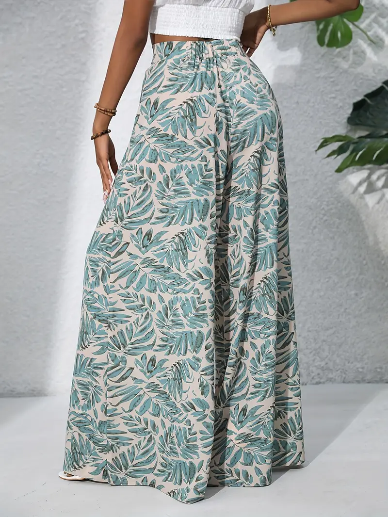 Louvelle – Stilvolle Hose mit weitem Bein und tropischem Print - Image 3