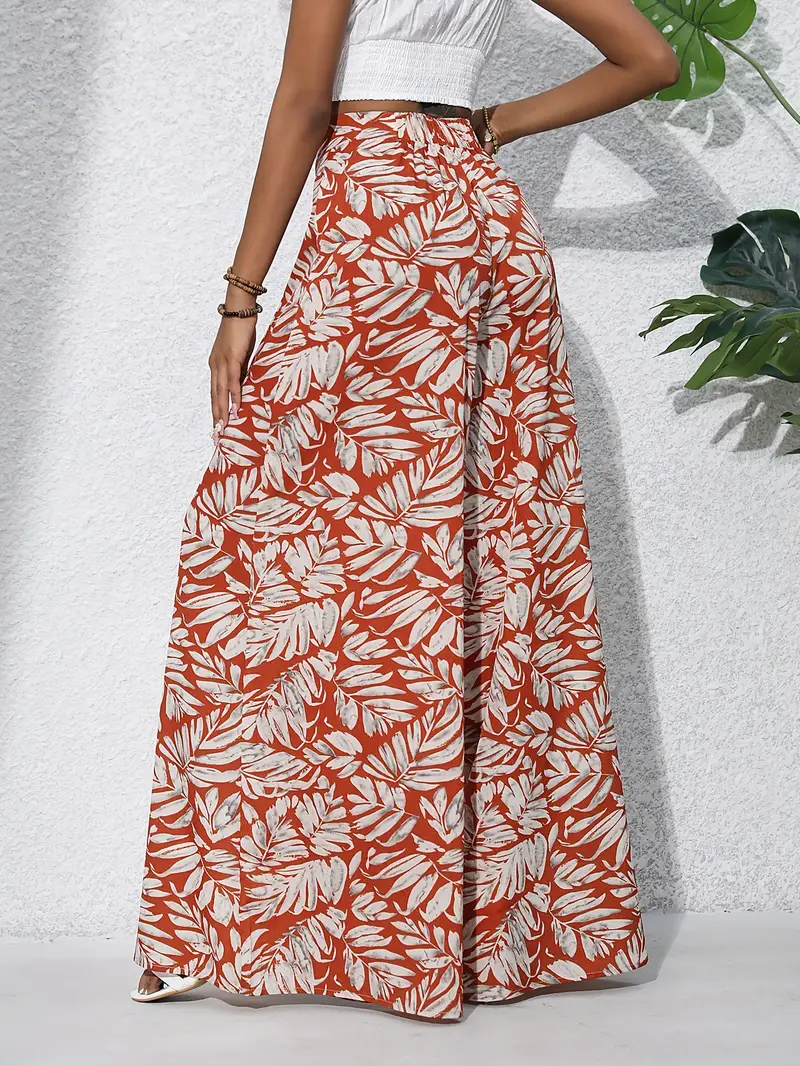 Louvelle – Stilvolle Hose mit weitem Bein und tropischem Print - Image 4