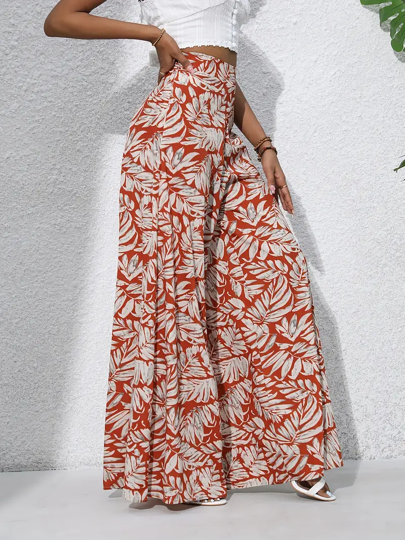 Louvelle – Stilvolle Hose mit weitem Bein und tropischem Print - Image 5