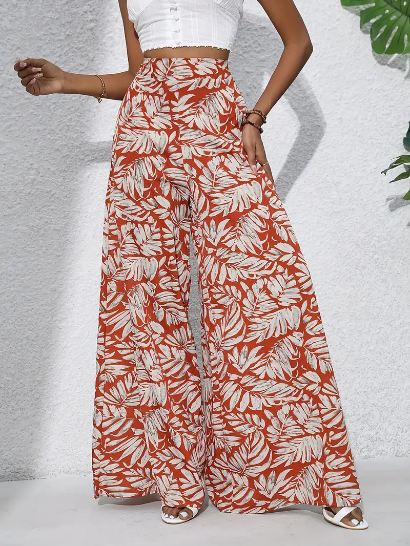 Louvelle – Stilvolle Hose mit weitem Bein und tropischem Print - Image 6