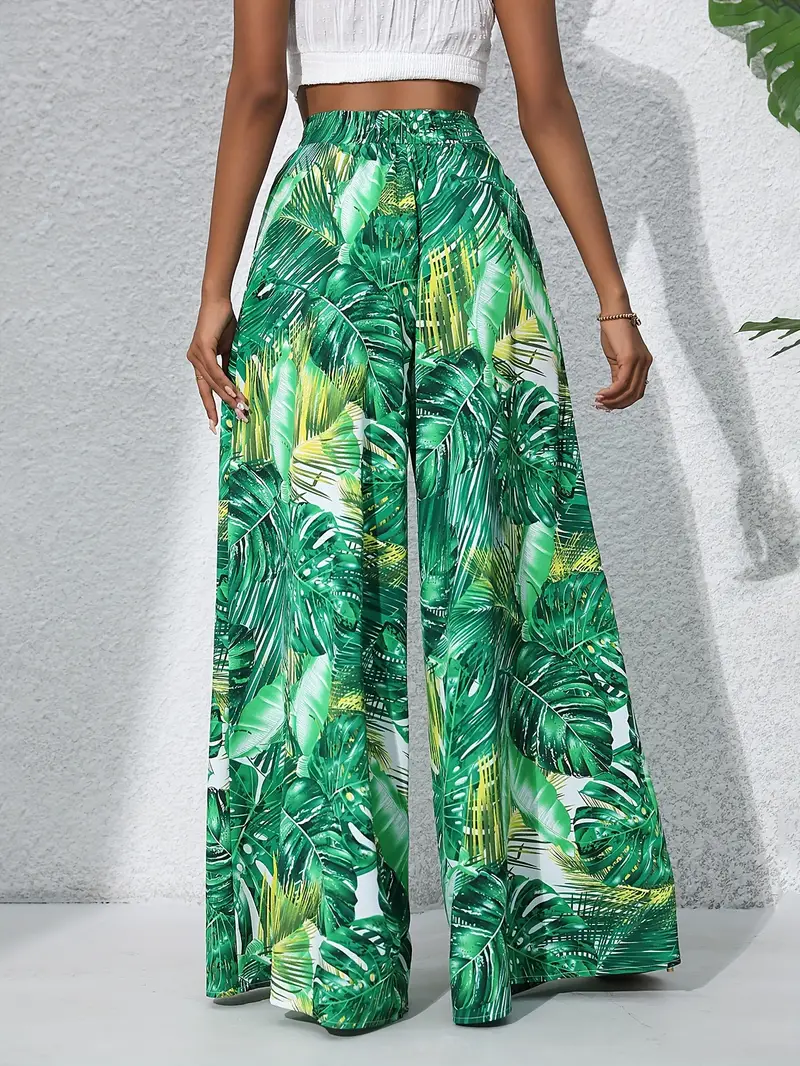 Louvelle – Stilvolle Hose mit weitem Bein und tropischem Print - Image 8