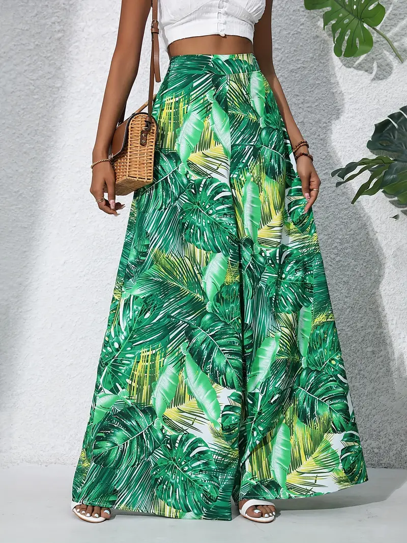 Louvelle – Stilvolle Hose mit weitem Bein und tropischem Print - Image 9