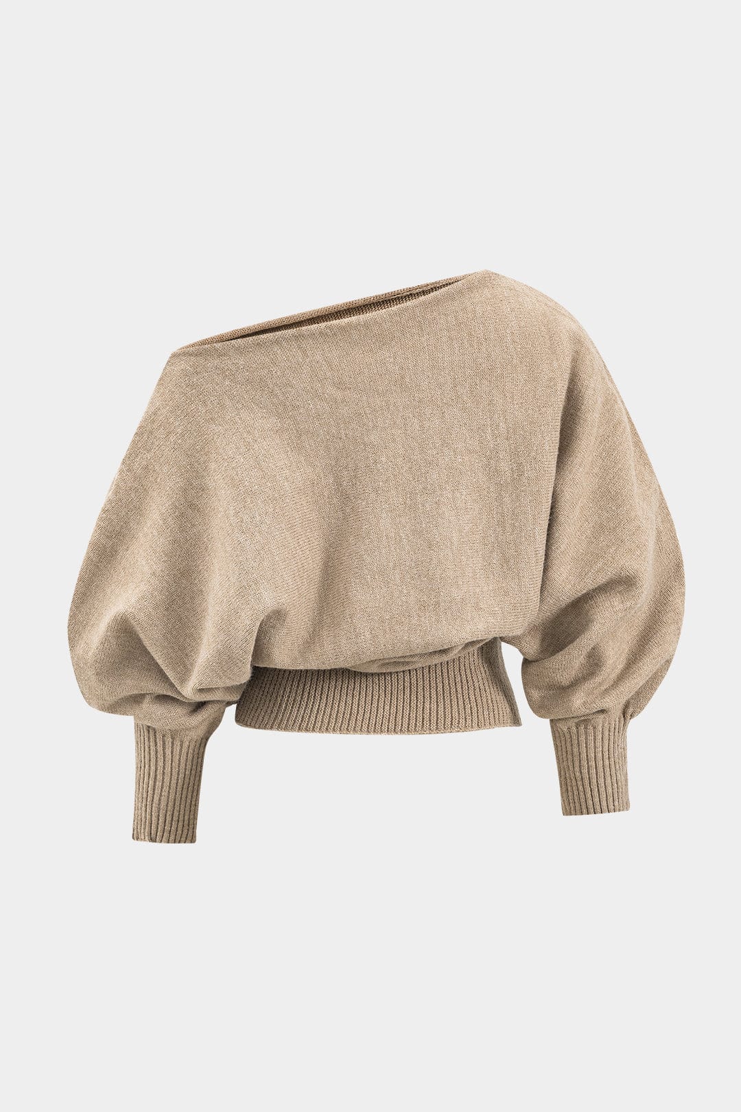 Luana | Stylishes Strick-Zweiteiler-Set mit One-Shoulder-Pullover & High-Waist-Shorts - Image 2